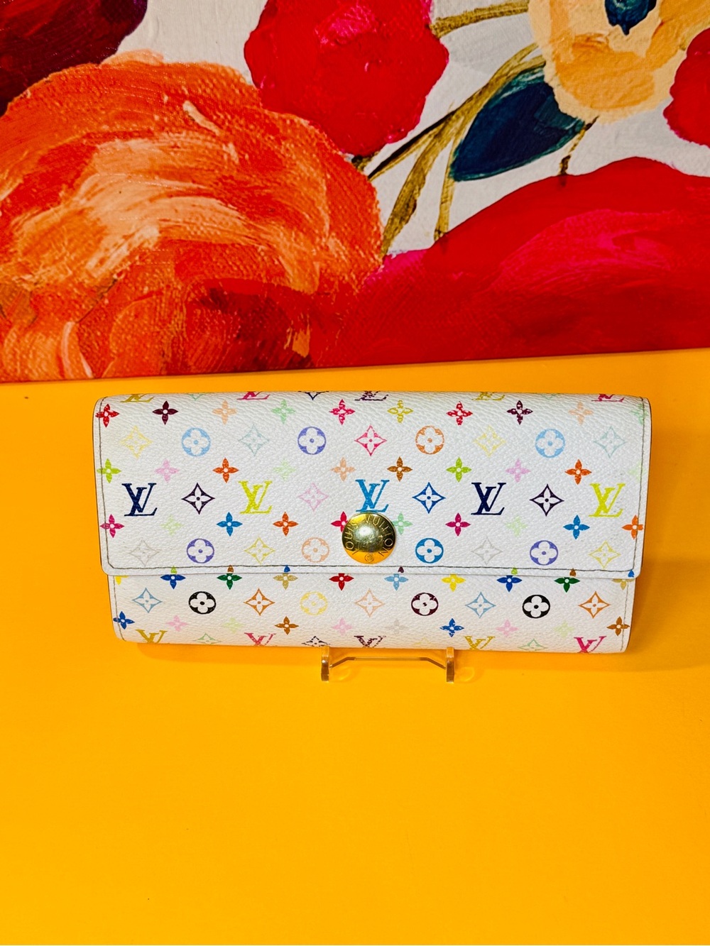 Louis Vuitton White Multicolor Monogram Long Wallet - Picture 14 of 14